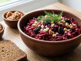 Салатик из свеклы с чесноком