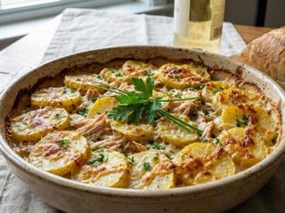 Гратэн из картофеля с индейкой